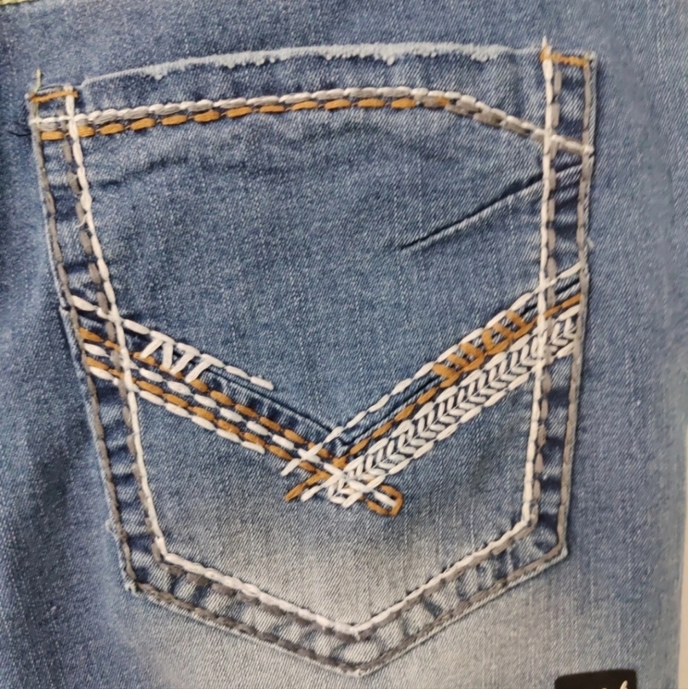 True luck style tl23042630 relaxed straight men jeans Size36x32 Light Stone Blue - Picture 12 of 13